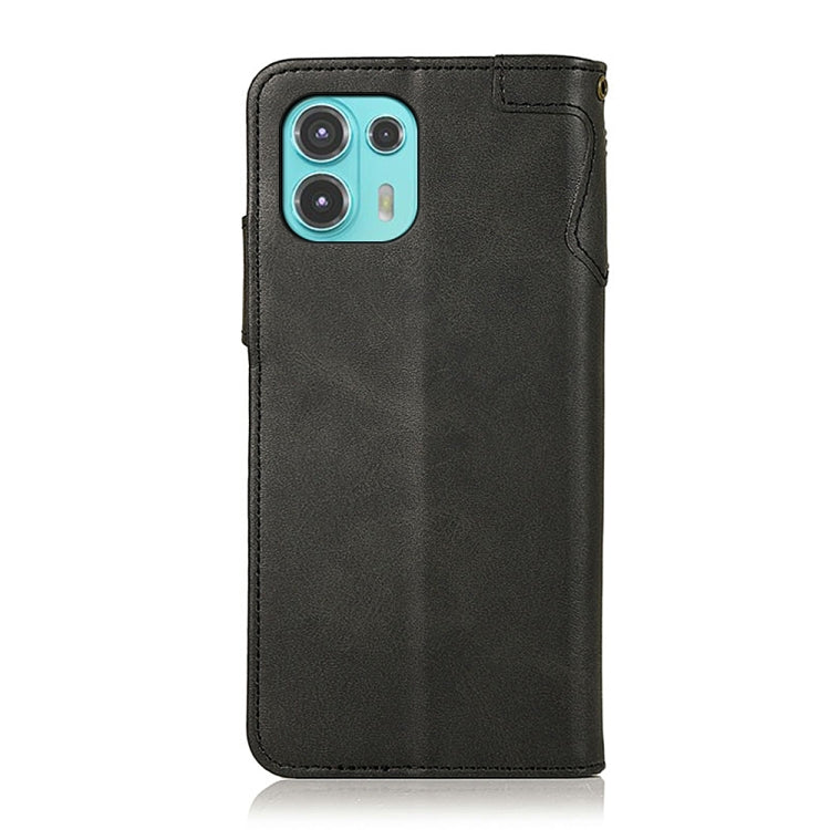 For Motorola Edge 20 Lite KHAZNEH Dual-Splicing Cowhide Texture Horizontal Flip Leather Case with Holder & Card Slots & Wallet & Photo Frame & Lanyard