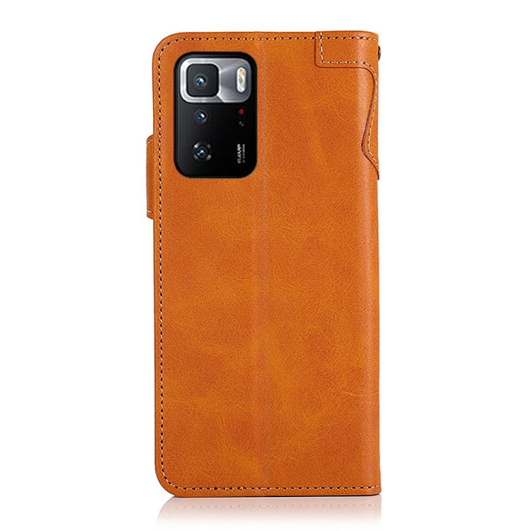 For Xiaomi Poco X3 GT KHAZNEH Dual-Splicing Cowhide Texture Horizontal Flip Leather Case with Holder & Card Slots & Wallet & Photo Frame & Lanyard