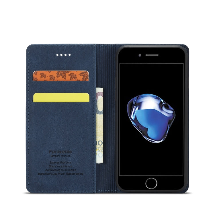 For iPhone SE 2022 / SE 2020 / 8 / 7 Forwenw F2 Series Magnetic Horizontal Flip Leather Case with Holder & Card Slots & Wallet