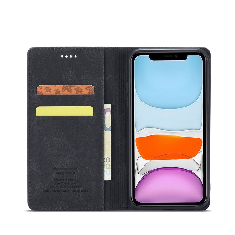 For iPhone 11 Forwenw F2 Series Magnetic Horizontal Flip Leather Case with Holder & Card Slots & Wallet