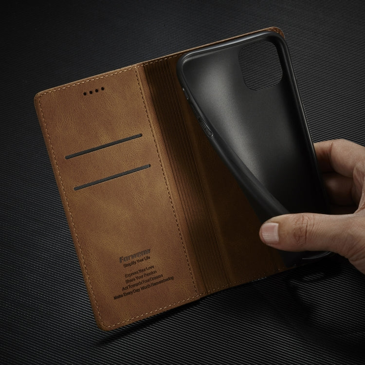 For iPhone 11 Forwenw F2 Series Magnetic Horizontal Flip Leather Case with Holder & Card Slots & Wallet