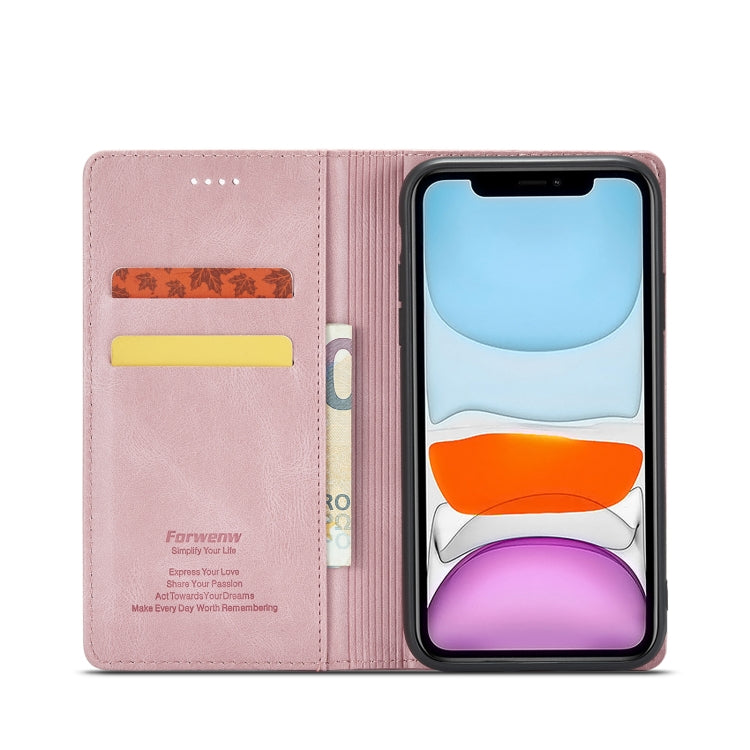 For iPhone 11 Forwenw F2 Series Magnetic Horizontal Flip Leather Case with Holder & Card Slots & Wallet