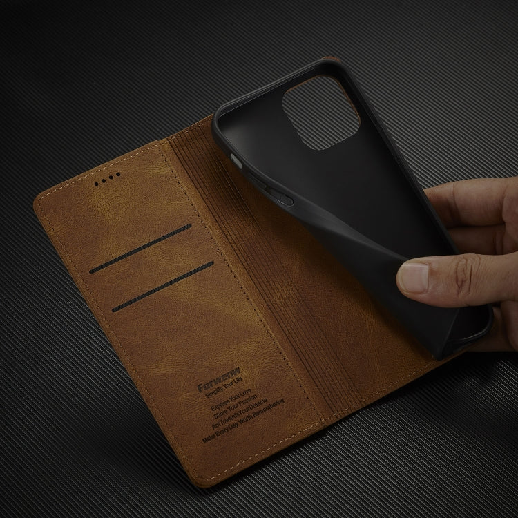 For iPhone 12 Pro Max Forwenw F2 Series Magnetic Horizontal Flip Leather Case with Holder & Card Slots & Wallet