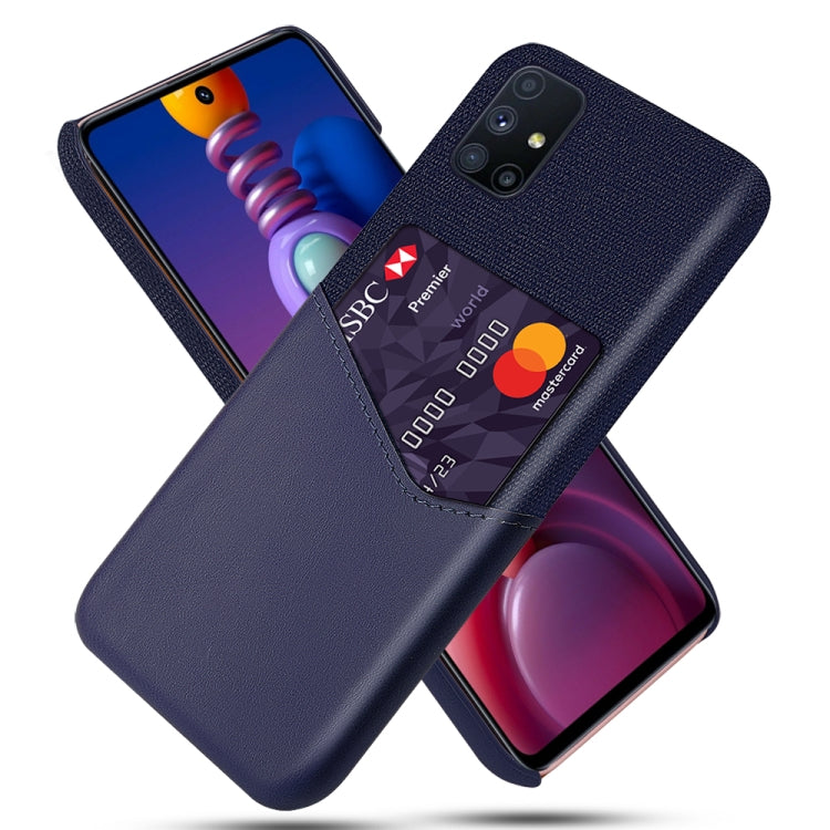 For Samsung Galaxy M51 Cloth Texture PC + PU Leather Back Cover Shockproof Case with Card Slot