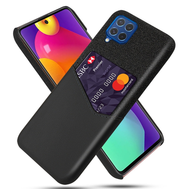 For Samsung Galaxy M62 Cloth Texture PC + PU Leather Back Cover Shockproof Case with Card Slot