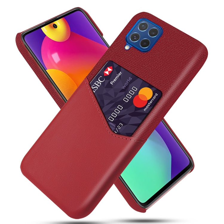 For Samsung Galaxy M62 Cloth Texture PC + PU Leather Back Cover Shockproof Case with Card Slot