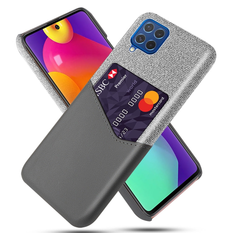 For Samsung Galaxy M62 Cloth Texture PC + PU Leather Back Cover Shockproof Case with Card Slot