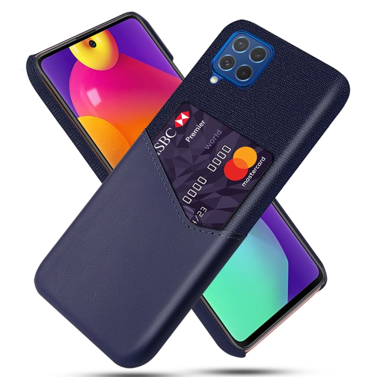 For Samsung Galaxy M62 Cloth Texture PC + PU Leather Back Cover Shockproof Case with Card Slot