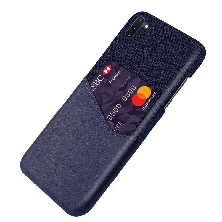 For Samsung Galaxy Note10 Cloth Texture PC + PU Leather Back Cover Shockproof Case with Card Slot