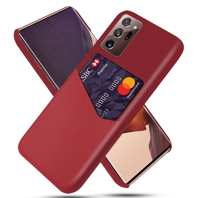 For Samsung Galaxy Note20 Ultra Cloth Texture PC + PU Leather Back Cover Shockproof Case with Card Slot