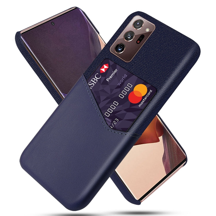 For Samsung Galaxy Note20 Ultra Cloth Texture PC + PU Leather Back Cover Shockproof Case with Card Slot