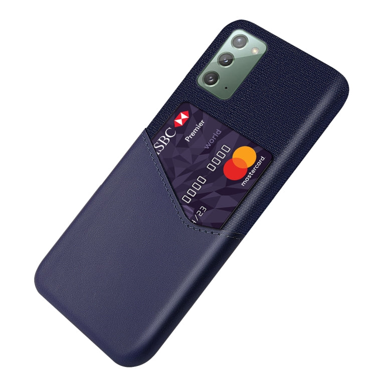 For Samsung Galaxy Note20 5G Cloth Texture PC + PU Leather Back Cover Shockproof Case with Card Slot