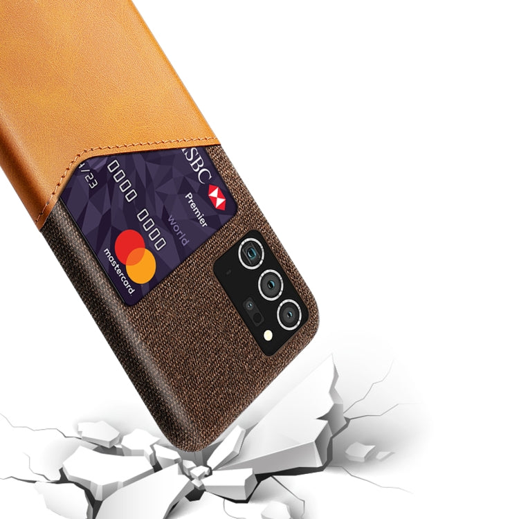 For Samsung Galaxy Note20 Ultra 5G Cloth Texture PC + PU Leather Back Cover Shockproof Case with Card Slot
