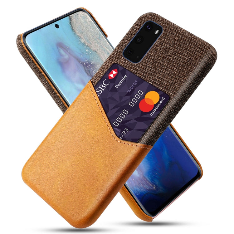 For Samsung Galaxy S20 Cloth Texture PC + PU Leather Back Cover Shockproof Case with Card Slot