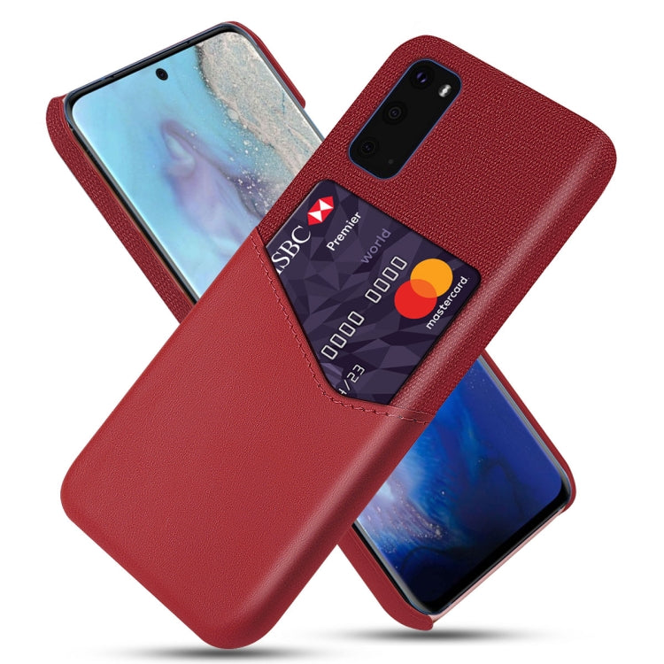 For Samsung Galaxy S20 Cloth Texture PC + PU Leather Back Cover Shockproof Case with Card Slot