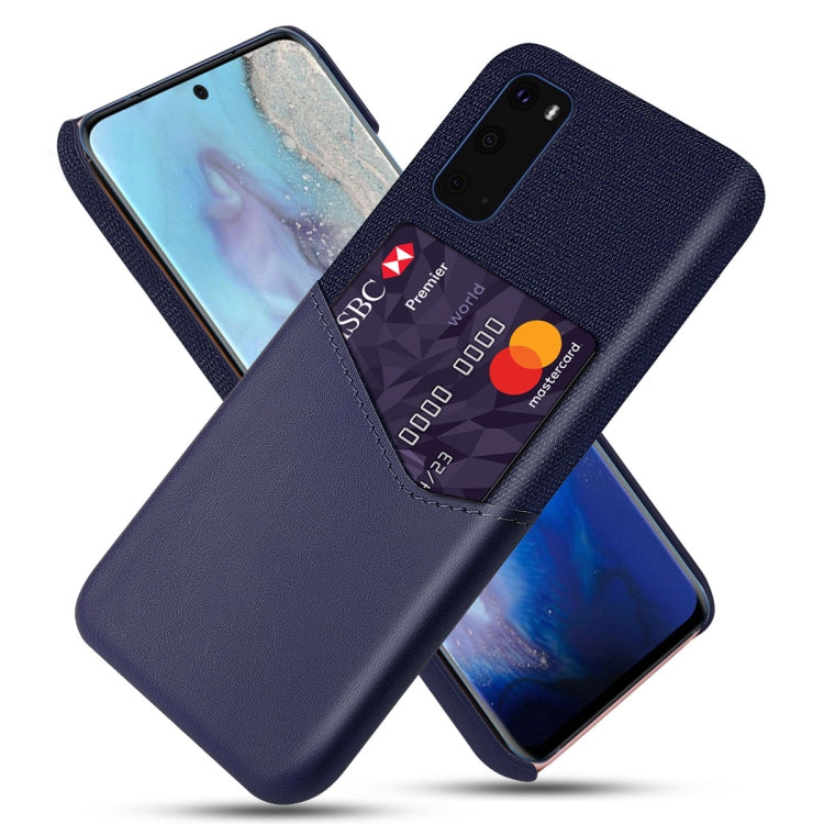 For Samsung Galaxy S20 Cloth Texture PC + PU Leather Back Cover Shockproof Case with Card Slot