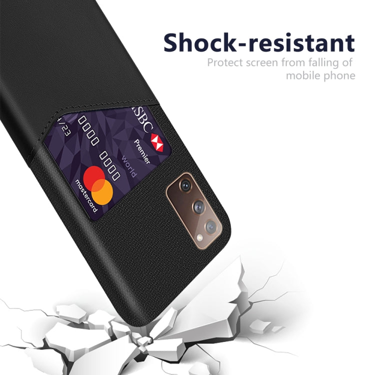 For Samsung Galaxy S20 FE 5G Cloth Texture PC + PU Leather Back Cover Shockproof Case with Card Slot