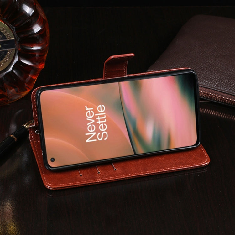 idewei Crazy Horse Texture Horizontal Flip Leather Case with Holder & Card Slots & Wallet For OnePlus Nord 2 5G