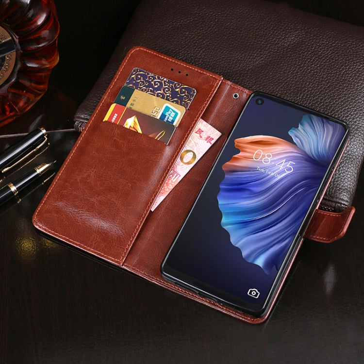 idewei Crazy Horse Texture Horizontal Flip Leather Case with Holder & Card Slots & Wallet For Tecno Camon 17