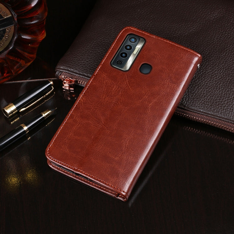 idewei Crazy Horse Texture Horizontal Flip Leather Case with Holder & Card Slots & Wallet For Tecno Camon 17