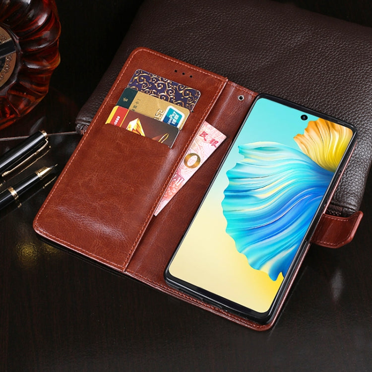 idewei Crazy Horse Texture Horizontal Flip Leather Case with Holder & Card Slots & Wallet For Tecno Camon 17P