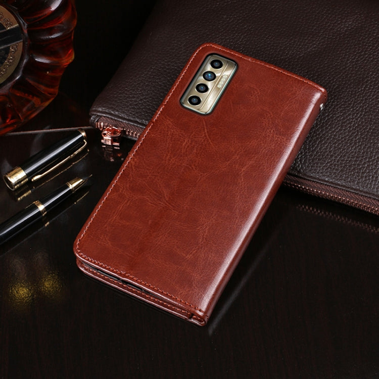 idewei Crazy Horse Texture Horizontal Flip Leather Case with Holder & Card Slots & Wallet For Tecno Camon 17P