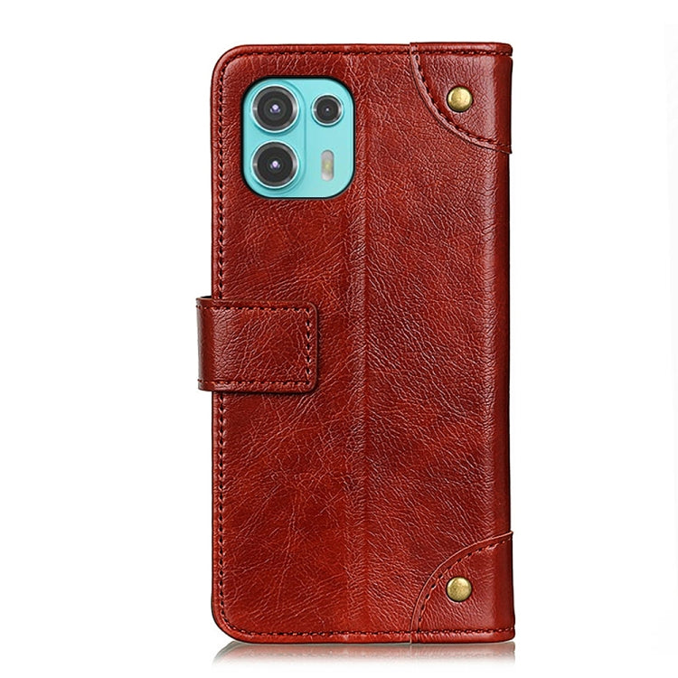 For Motorola Edge 20 Lite Copper Buckle Nappa Texture Horizontal Flip Leather Case with Holder & Card Slots & Wallet