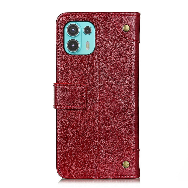 For Motorola Edge 20 Lite Copper Buckle Nappa Texture Horizontal Flip Leather Case with Holder & Card Slots & Wallet