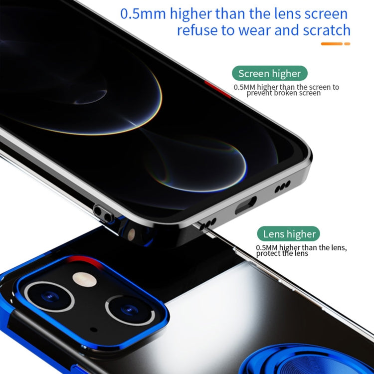 For iPhone 13 mini Electroplating Silicone Shockproof Case with Ring Holder
