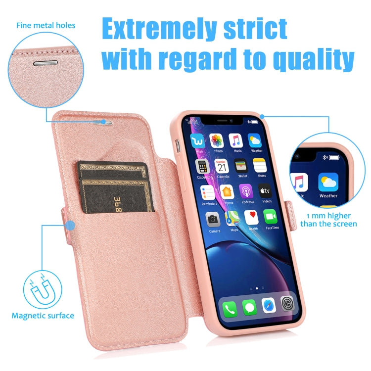 For iPhone 11 Push Window Double Buckle PU + Silicone Horizontal Flip Leather Case with Holder & Card Slot