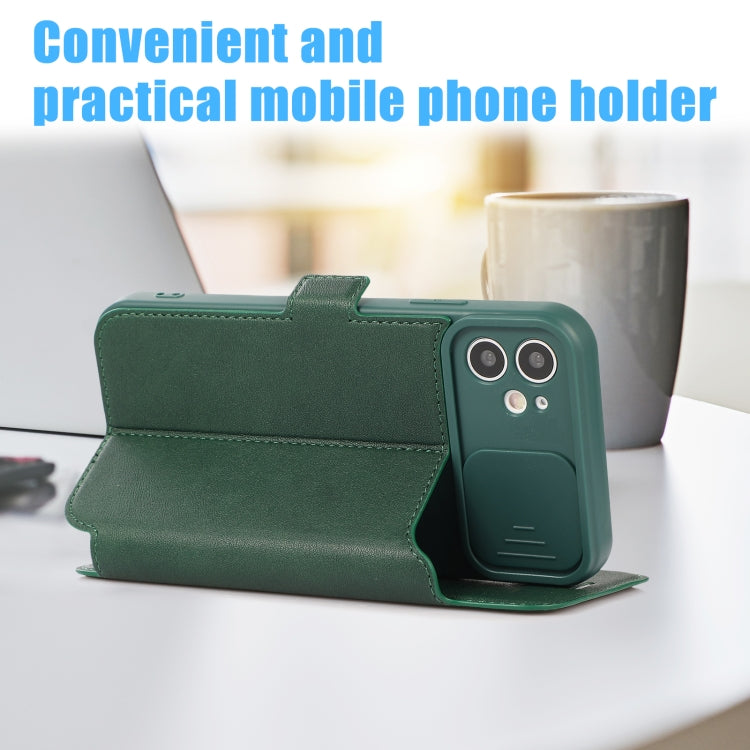 For iPhone 11 Push Window Double Buckle PU + Silicone Horizontal Flip Leather Case with Holder & Card Slot