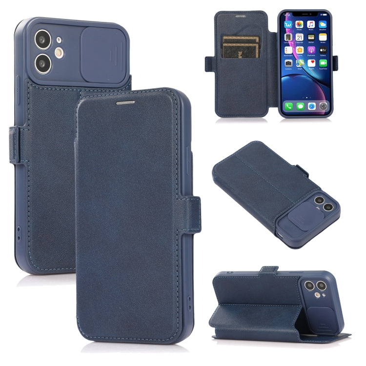 For iPhone 11 Push Window Double Buckle PU + Silicone Horizontal Flip Leather Case with Holder & Card Slot