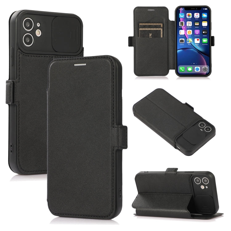For iPhone 11 Push Window Double Buckle PU + Silicone Horizontal Flip Leather Case with Holder & Card Slot