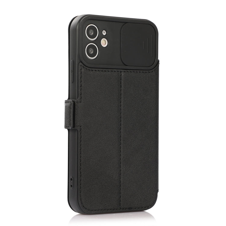 For iPhone 11 Push Window Double Buckle PU + Silicone Horizontal Flip Leather Case with Holder & Card Slot