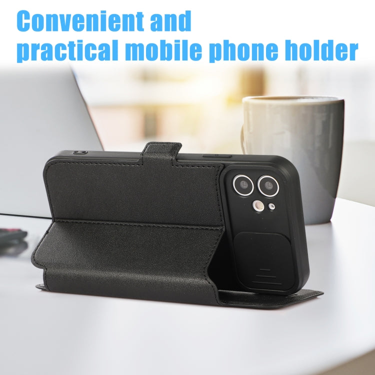 For iPhone 11 Push Window Double Buckle PU + Silicone Horizontal Flip Leather Case with Holder & Card Slot