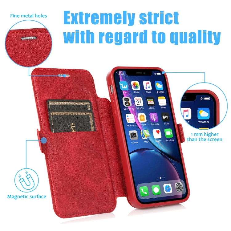For iPhone 11 Pro Push Window Double Buckle PU + Silicone Horizontal Flip Leather Case with Holder & Card Slot