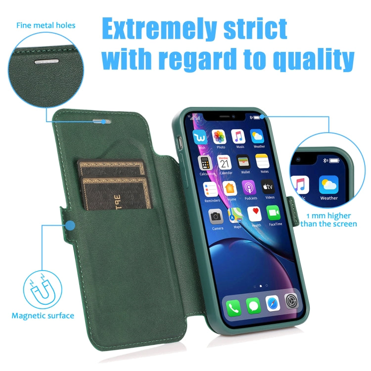 For iPhone 11 Pro Push Window Double Buckle PU + Silicone Horizontal Flip Leather Case with Holder & Card Slot