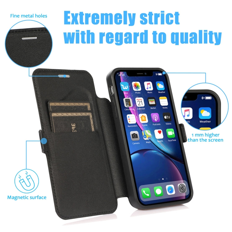 For iPhone 11 Pro Push Window Double Buckle PU + Silicone Horizontal Flip Leather Case with Holder & Card Slot