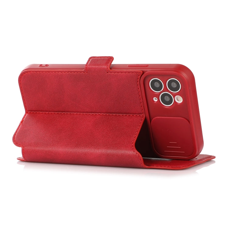 For iPhone 11 Pro Max Push Window Double Buckle PU + Silicone Horizontal Flip Leather Case with Holder & Card Slot
