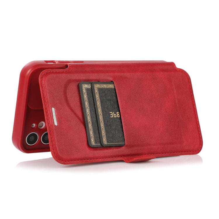 For iPhone 11 Pro Max Push Window Double Buckle PU + Silicone Horizontal Flip Leather Case with Holder & Card Slot