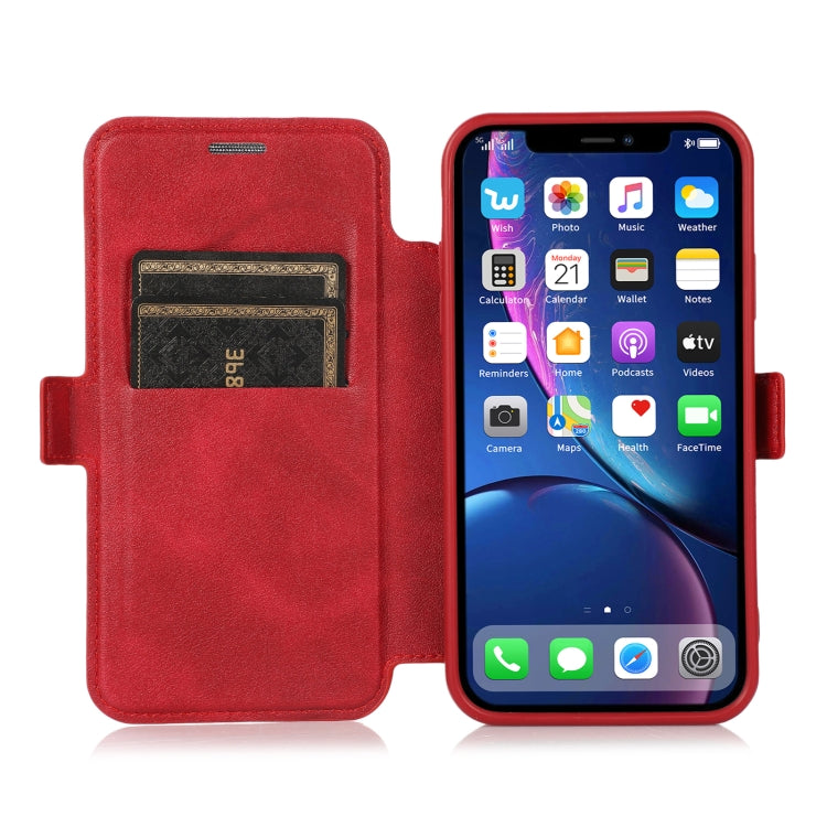 For iPhone 11 Pro Max Push Window Double Buckle PU + Silicone Horizontal Flip Leather Case with Holder & Card Slot