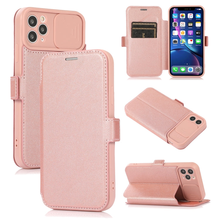 For iPhone 11 Pro Max Push Window Double Buckle PU + Silicone Horizontal Flip Leather Case with Holder & Card Slot