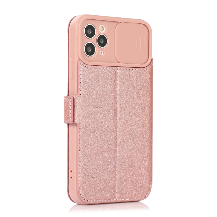 For iPhone 11 Pro Max Push Window Double Buckle PU + Silicone Horizontal Flip Leather Case with Holder & Card Slot