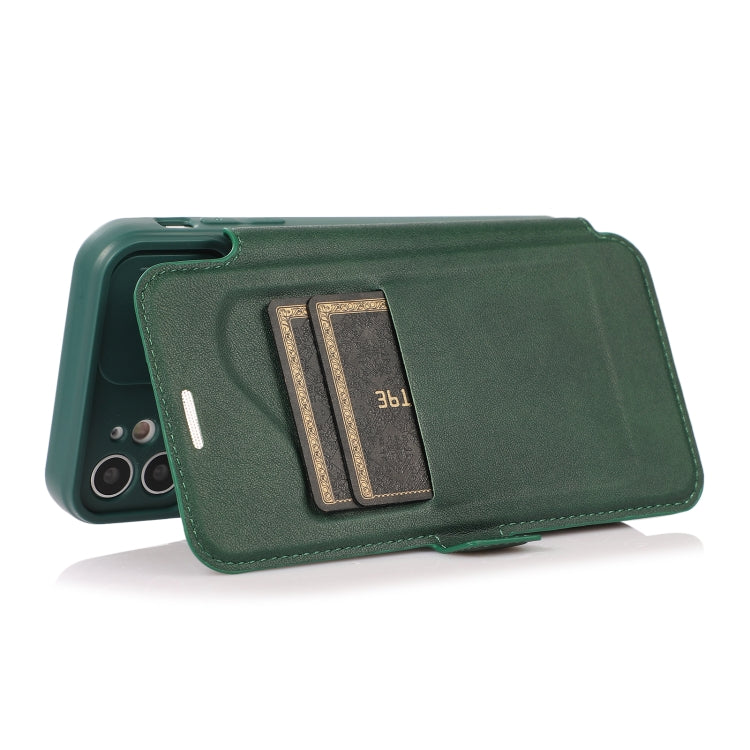 For iPhone 11 Pro Max Push Window Double Buckle PU + Silicone Horizontal Flip Leather Case with Holder & Card Slot