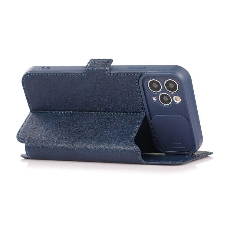 For iPhone 11 Pro Max Push Window Double Buckle PU + Silicone Horizontal Flip Leather Case with Holder & Card Slot