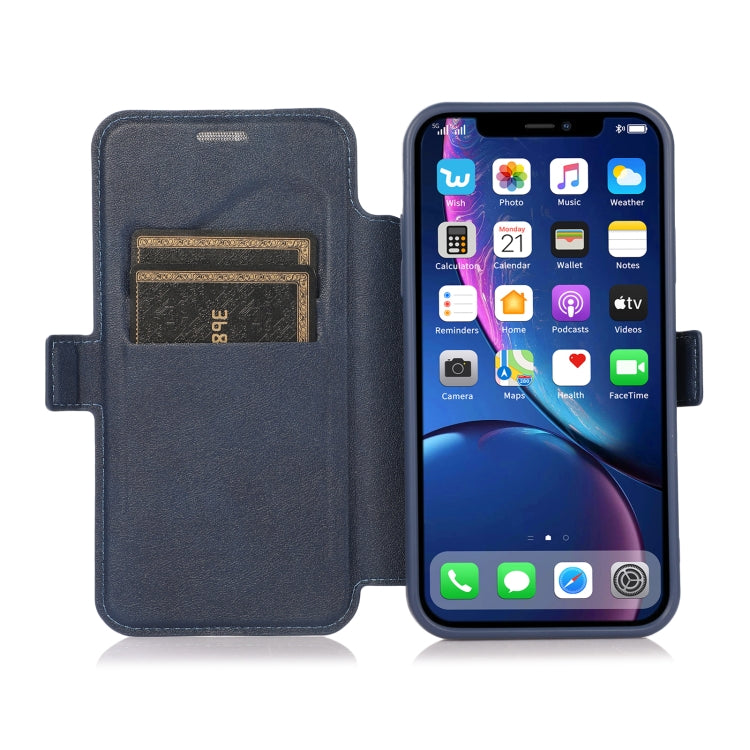 For iPhone 11 Pro Max Push Window Double Buckle PU + Silicone Horizontal Flip Leather Case with Holder & Card Slot