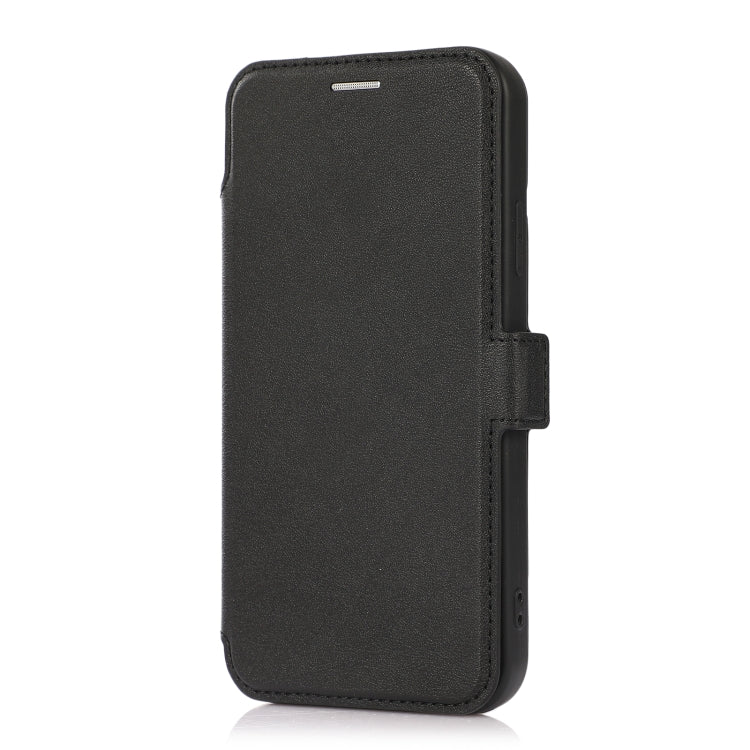 For iPhone 11 Pro Max Push Window Double Buckle PU + Silicone Horizontal Flip Leather Case with Holder & Card Slot
