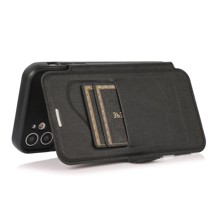 For iPhone 11 Pro Max Push Window Double Buckle PU + Silicone Horizontal Flip Leather Case with Holder & Card Slot