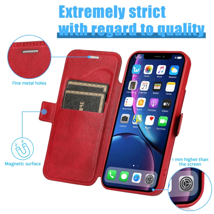 For iPhone 12 mini Push Window Double Buckle PU + Silicone Horizontal Flip Leather Case with Holder & Card Slot