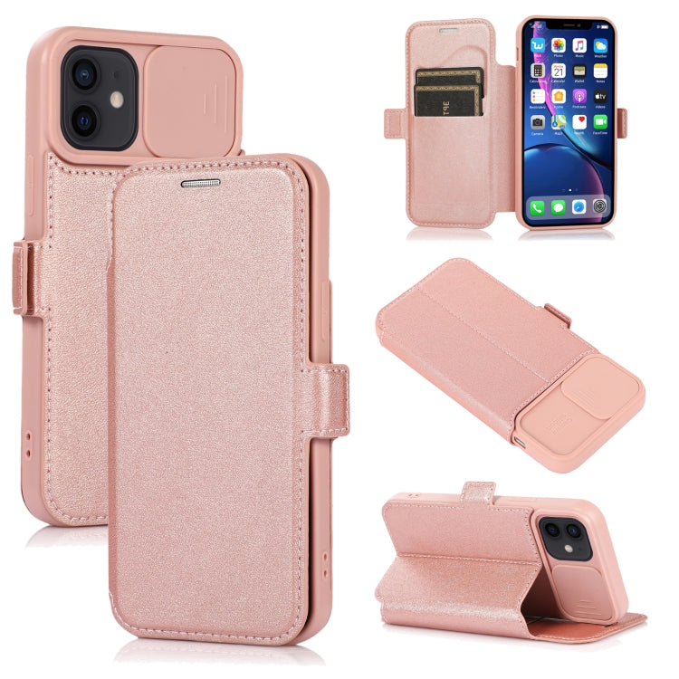 For iPhone 12 mini Push Window Double Buckle PU + Silicone Horizontal Flip Leather Case with Holder & Card Slot